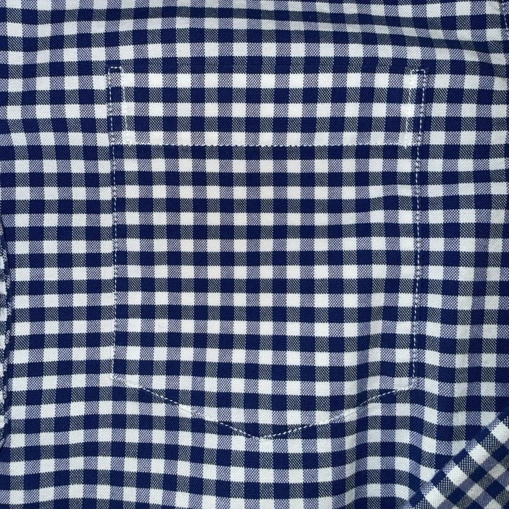 Men's Banana Republic Grant Fit Long Sleeve Button Up Shirt Blue/White Size L